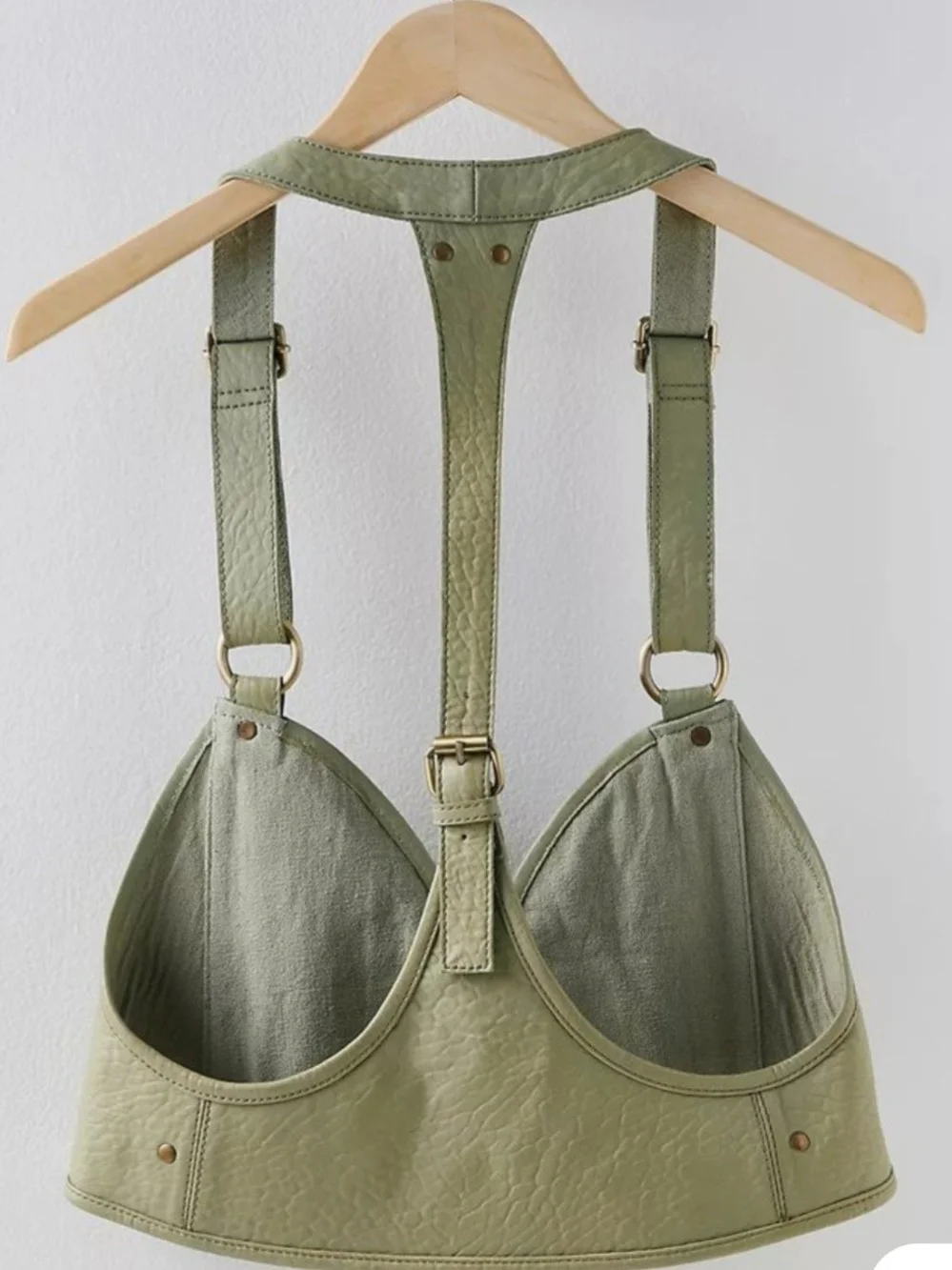 Rare Olive Free People Olympia Leather Harness Bag